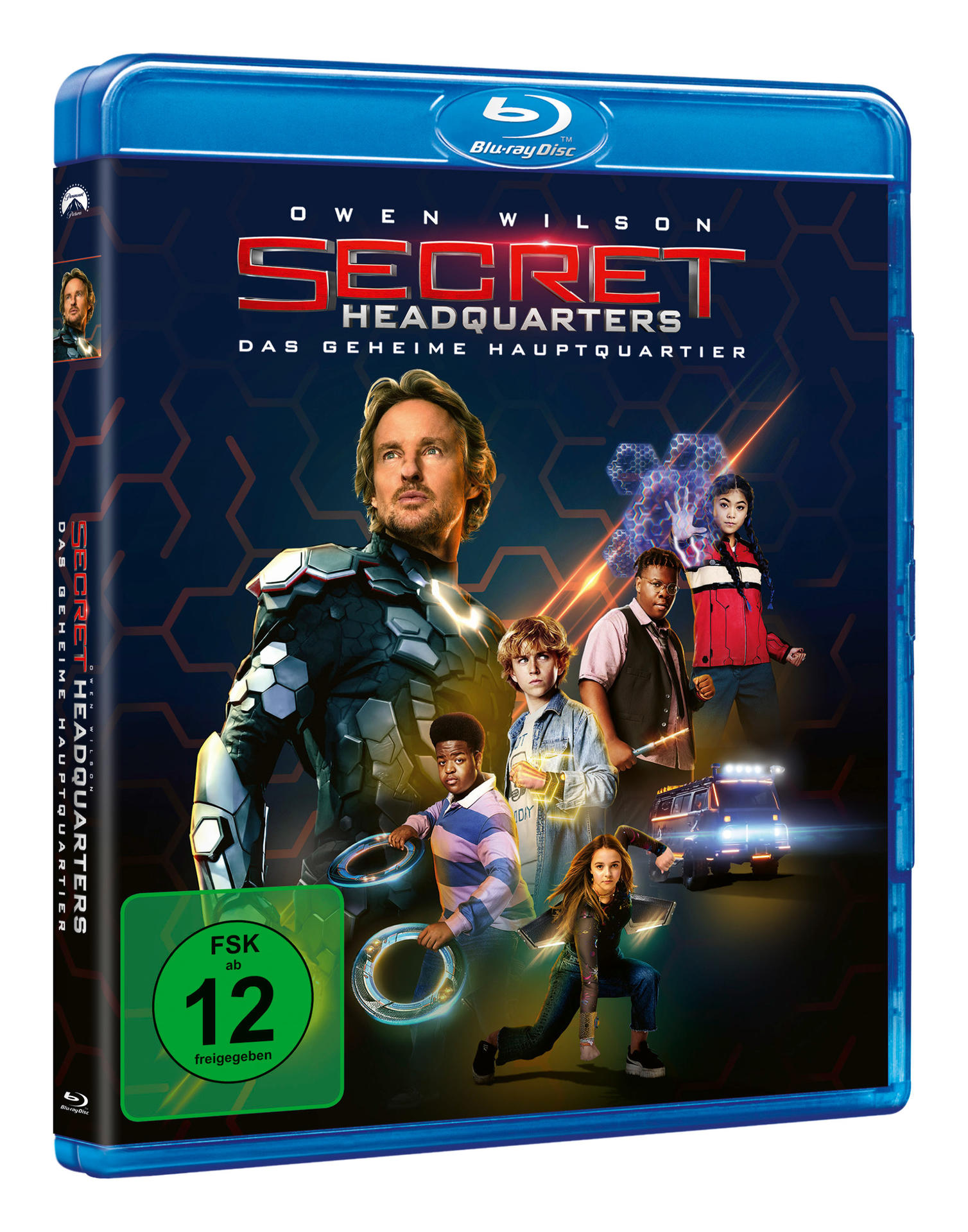 Blu-ray-Cover: Owen Wilson, Kinder und ein Truck auf der Vorderseite, blaue Hülle.
