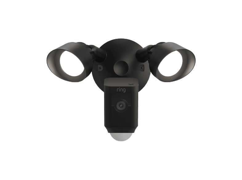 RING Floodlight Cam Wired Plus, Überwachungskamera, LED-Flutlichter (Anzahl Kameras: 1, für Außen, Nachtsichtfunktion, Netzbetrieb, Full-HD, Schwarz)