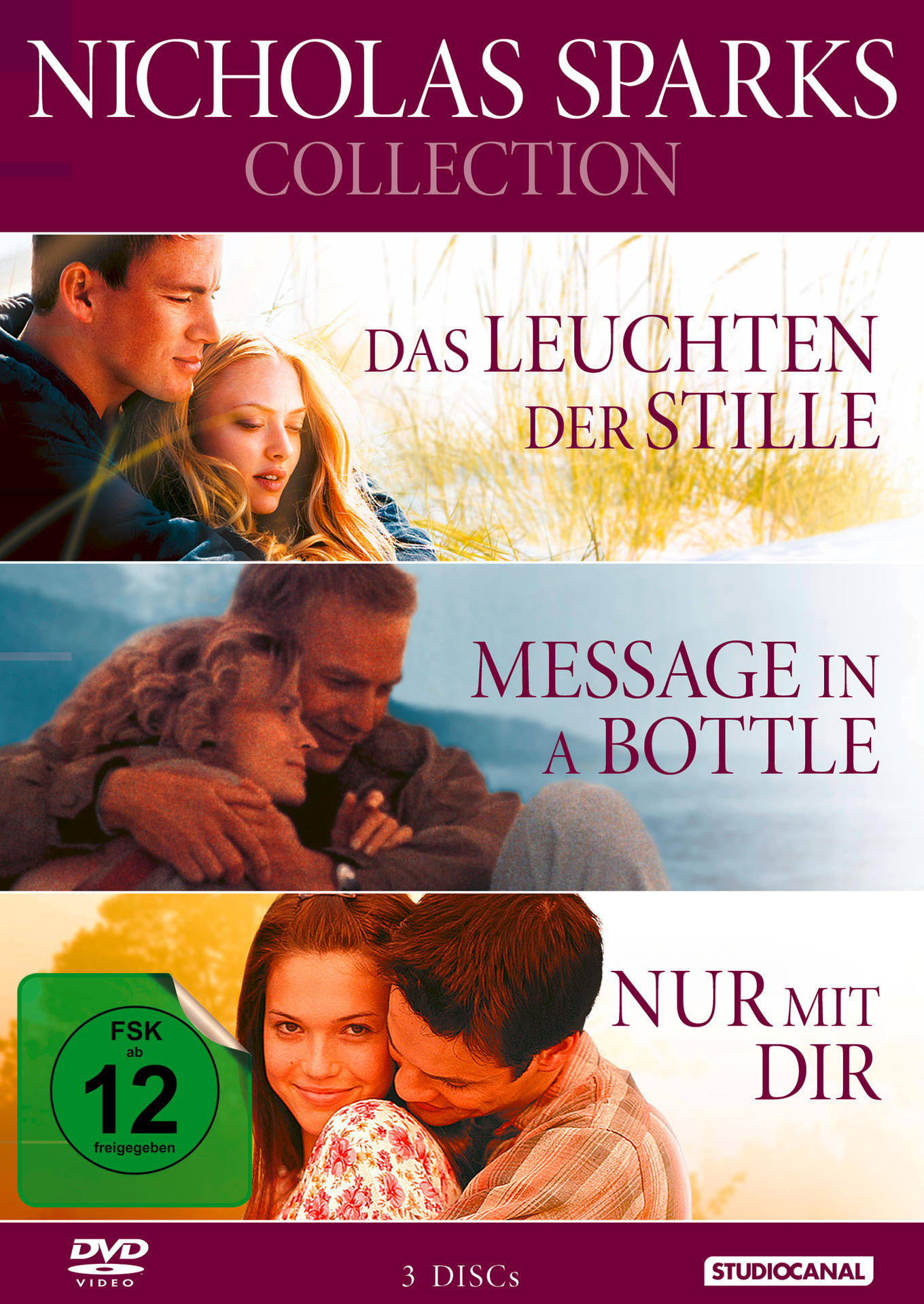 Filmcover. Drei Filmplakate sind abgebildet. Text: Nicholas Sparks Collection.
