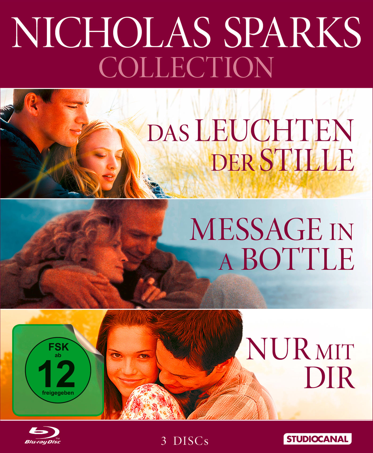 Nicholas Sparks Collection DVD-Set mit drei Filmcovern und deutschem Text.