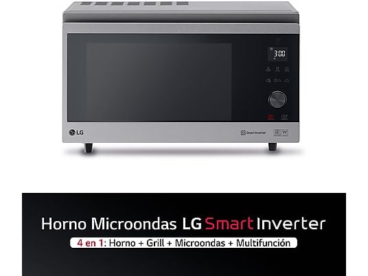 Microondas - LG MJ3965ACS, 39 L, 4 en 1, Horno, Grill, Multifunción