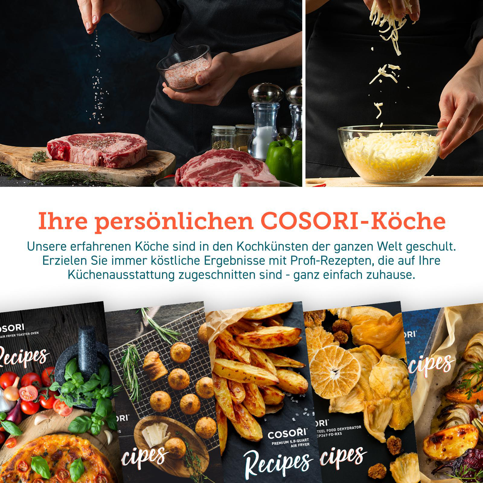 COSORI CAF-P583S-KEUR Heißluftfritteuse 1700 Watt Dunkelgrau