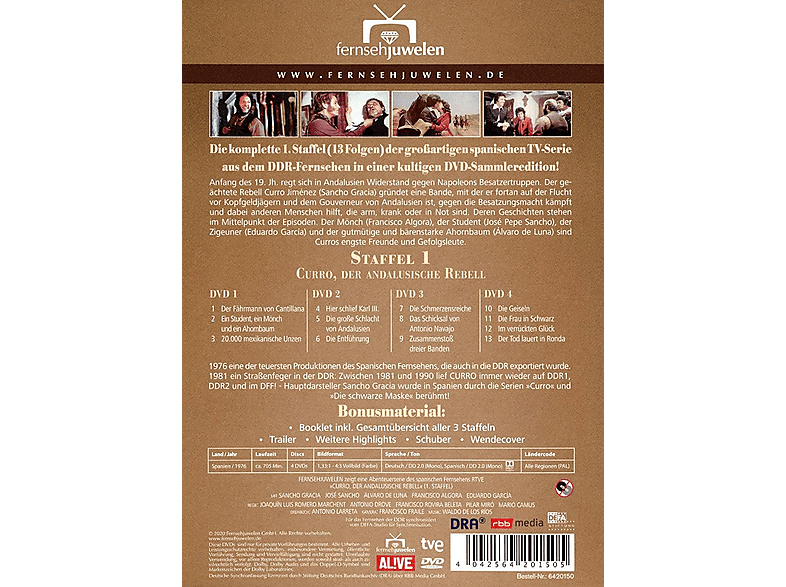 Thumbnail - Curro Jimenez: Der andalusische Rebell-Die komplette 1. Staffel DVD