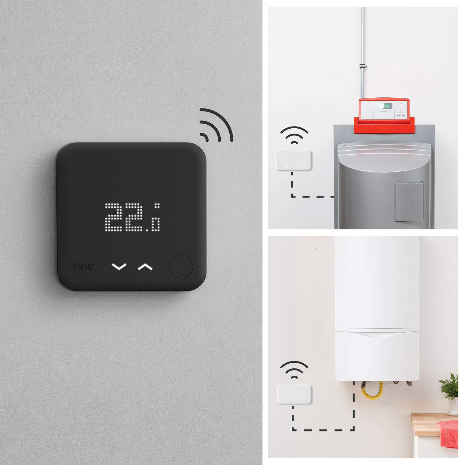 TADO Slimme Thermostaat V3+ Starterskit - Draadloze variant - Zwart