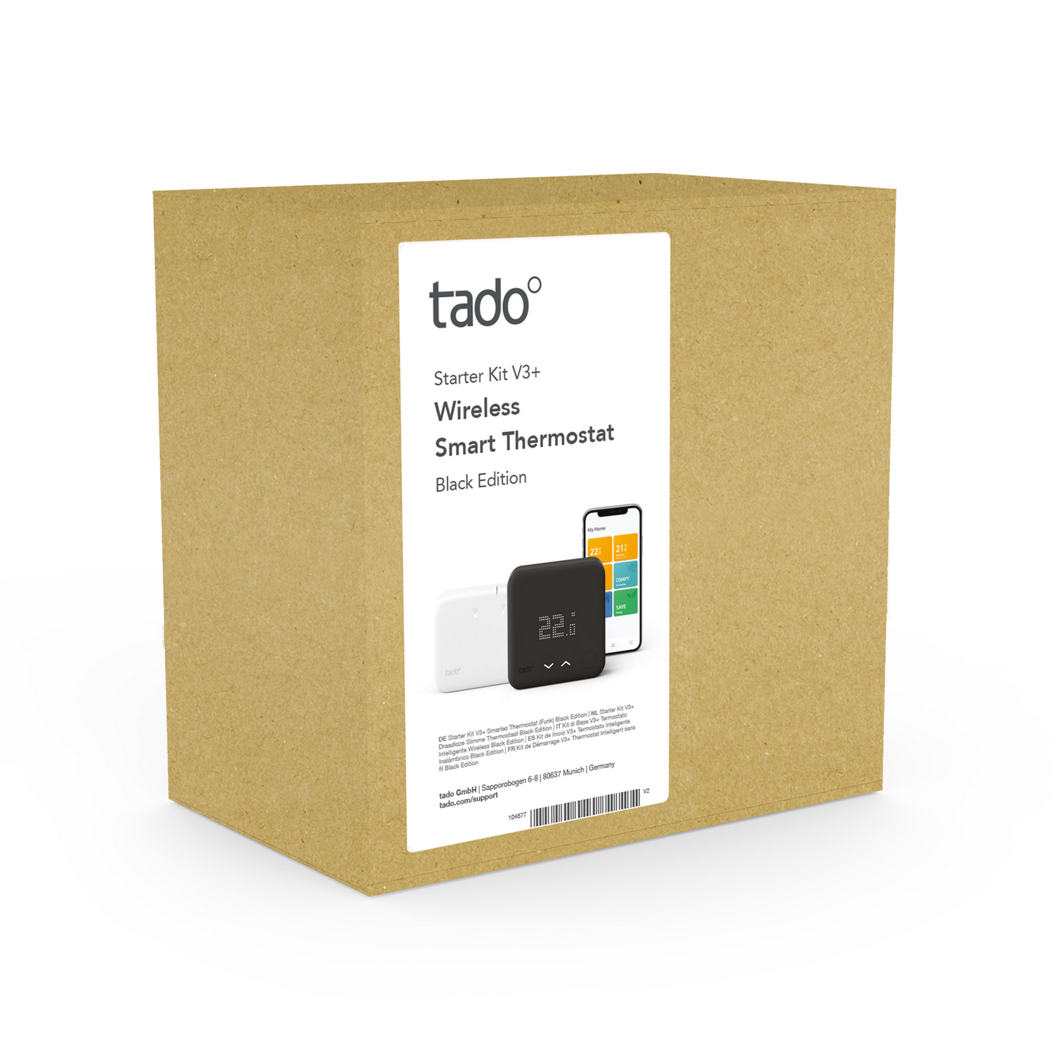TADO Slimme Thermostaat V3+ Starterskit - Draadloze variant - Zwart