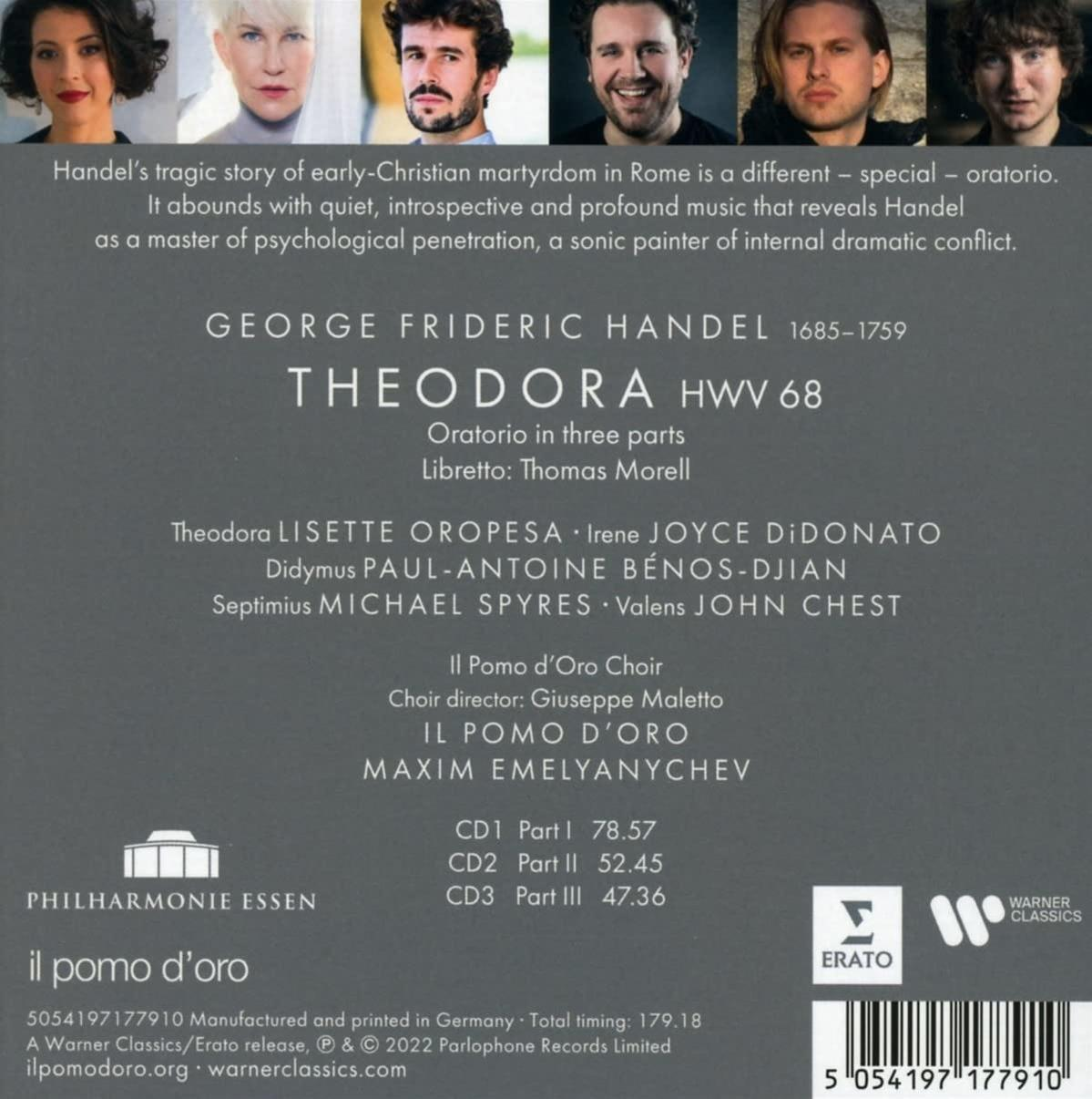 CD-borító Handel Theodora című művével.