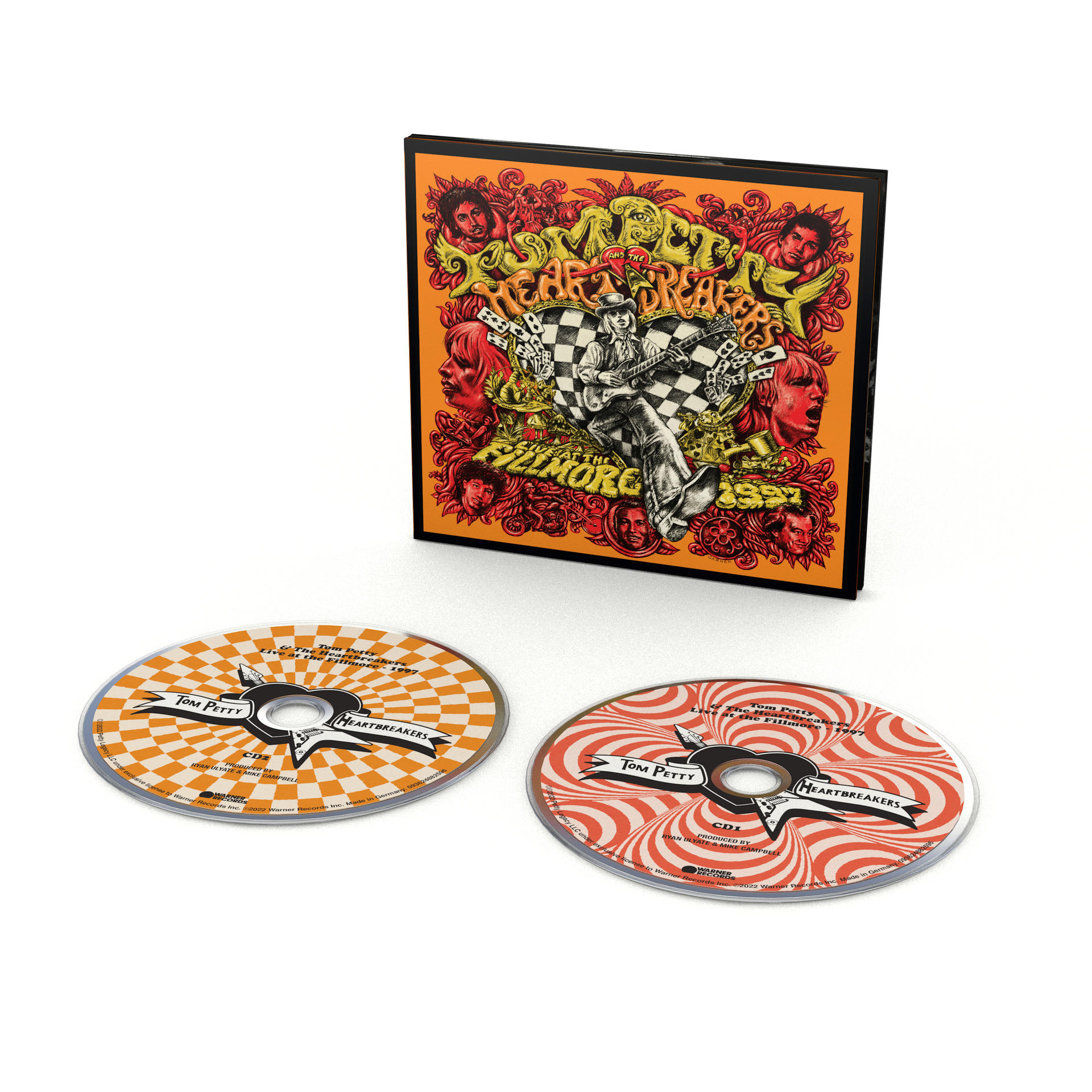 Pochette d'album de Tom Petty and the Heartbreakers et deux CD sur fond blanc.