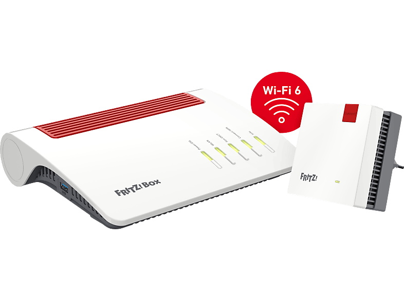 AVM FRITZ!Box 7590 AX + FRITZ!Repeater 1200 Wi-Fi 6 WLAN-Mesh-Router 3600 Mbit/s