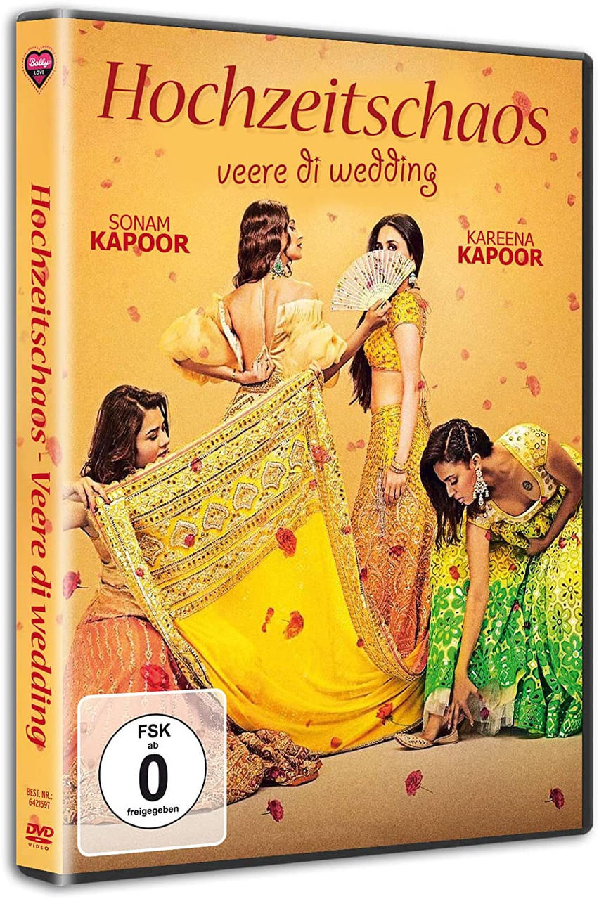 DVD-Cover mit drei Frauen in bunten Kleidern, ein Bollywood-Film.