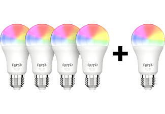 AVM FRITZ!DECT 500 mehrfarbige Lampe mit smarter Steuerung 5er Pack LED Glühbirne Mehrfarbig
