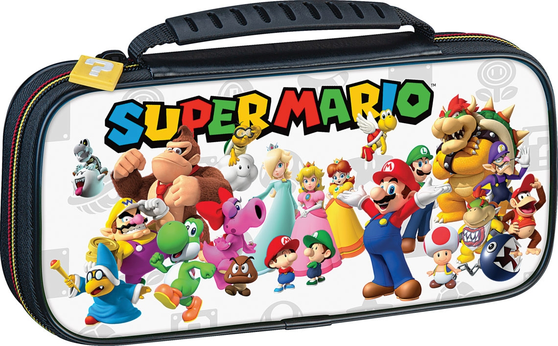 Super Mario-Etui mit mehreren Charakteren aus der Franchise.