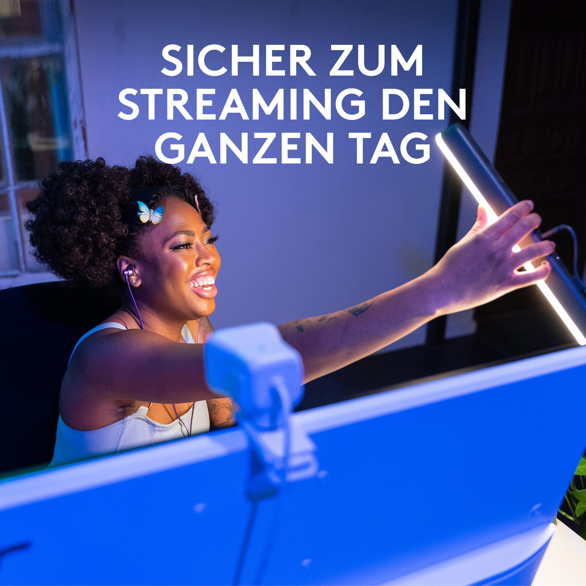 LOGITECH Litra Beam Streaming Lampe, 2700–6500K, 400 Lumen, USB-C, 93 CRI, Schwarz