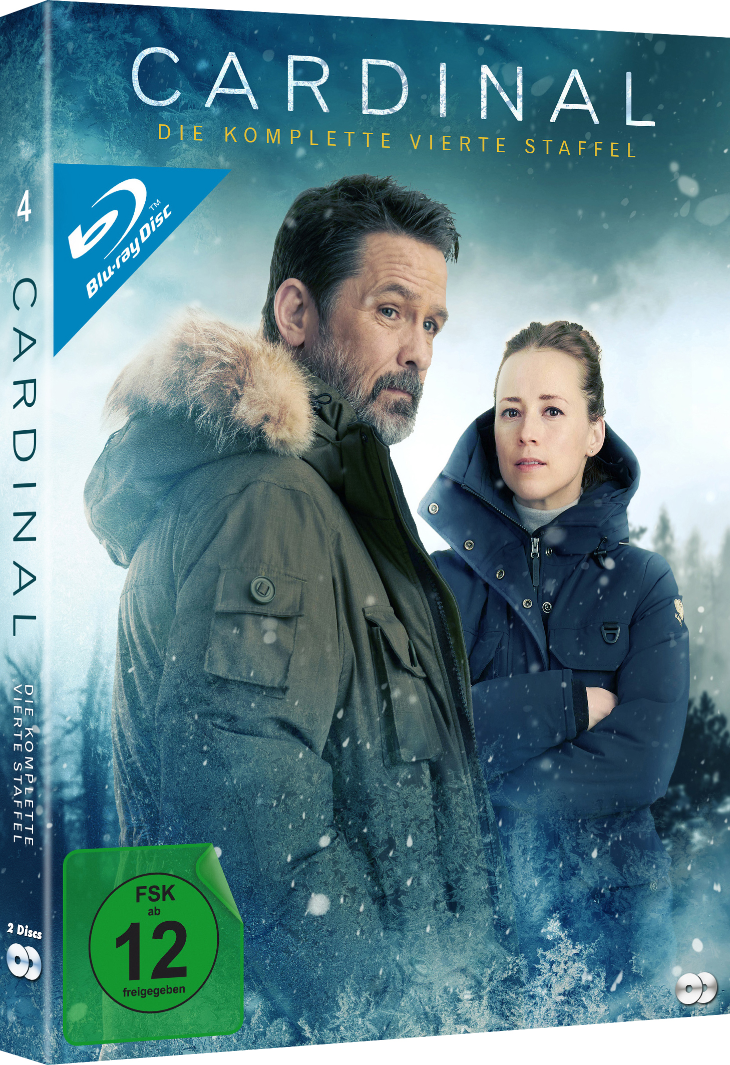 Blu-ray-Hülle mit zwei Personen in winterlicher Umgebung. Ein Mann mit Bart, eine Frau mit Mantel.