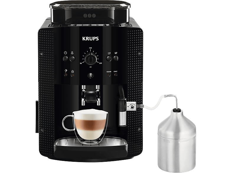 Cafetera superautomática  Krups EA897B10 Evidence ECO Design, 1450 W, 15  bar, 2.9 L, 8 Programas, Función 2 tazas, Negro