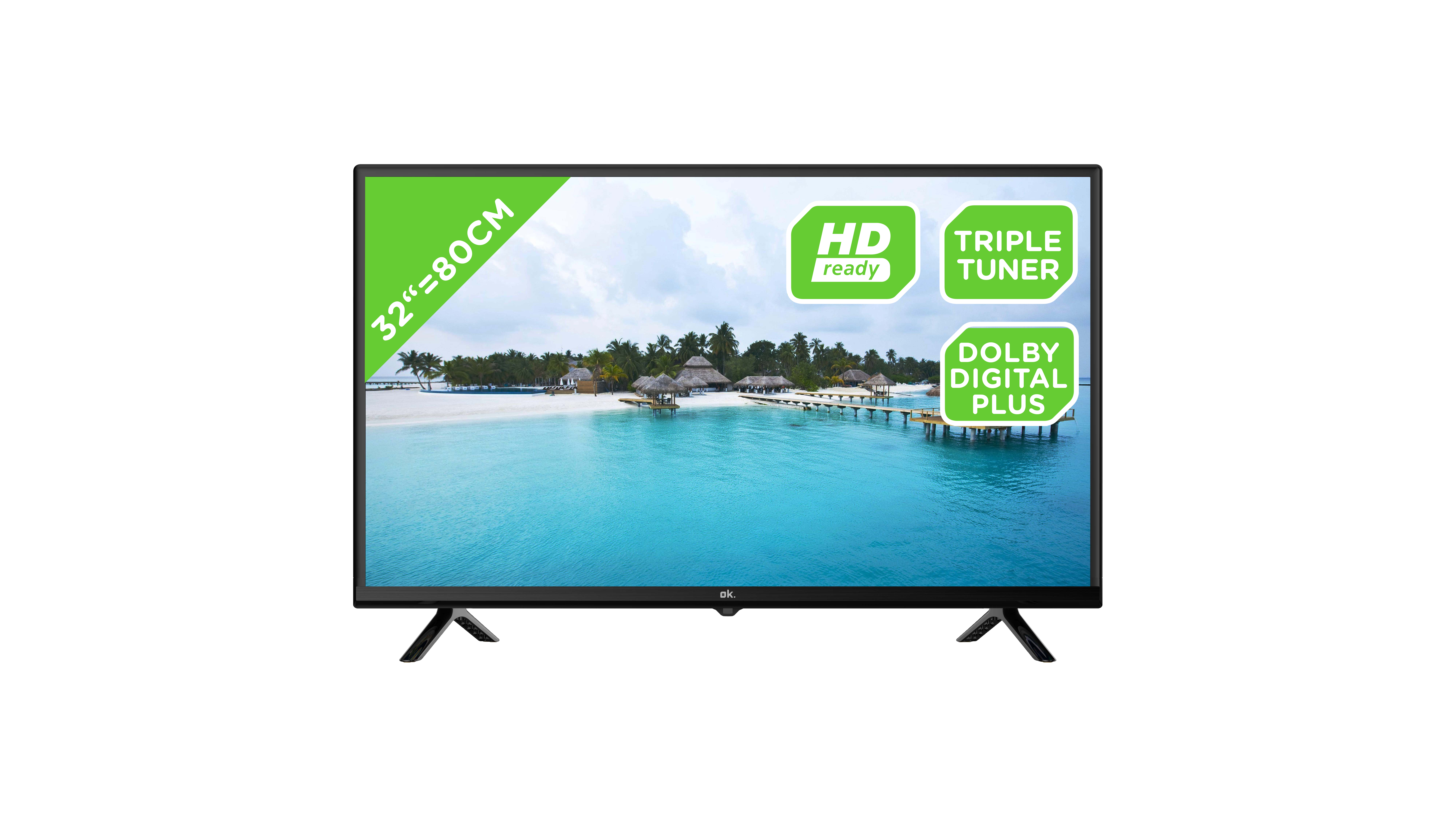 REACONDICIONADO TV DLED 32" - OK OTV 32H-5022C, HD, DVB-T2, Negro