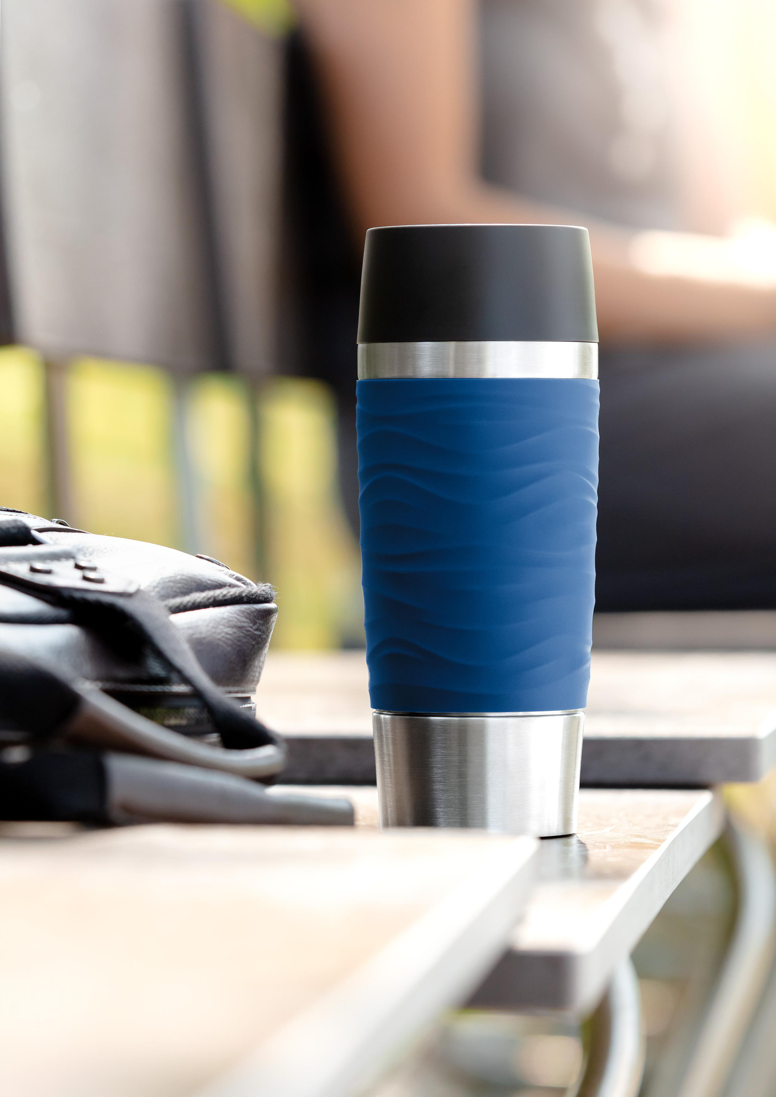 EMSA N20109 Travel Mug Waves Isolierbecher Blau