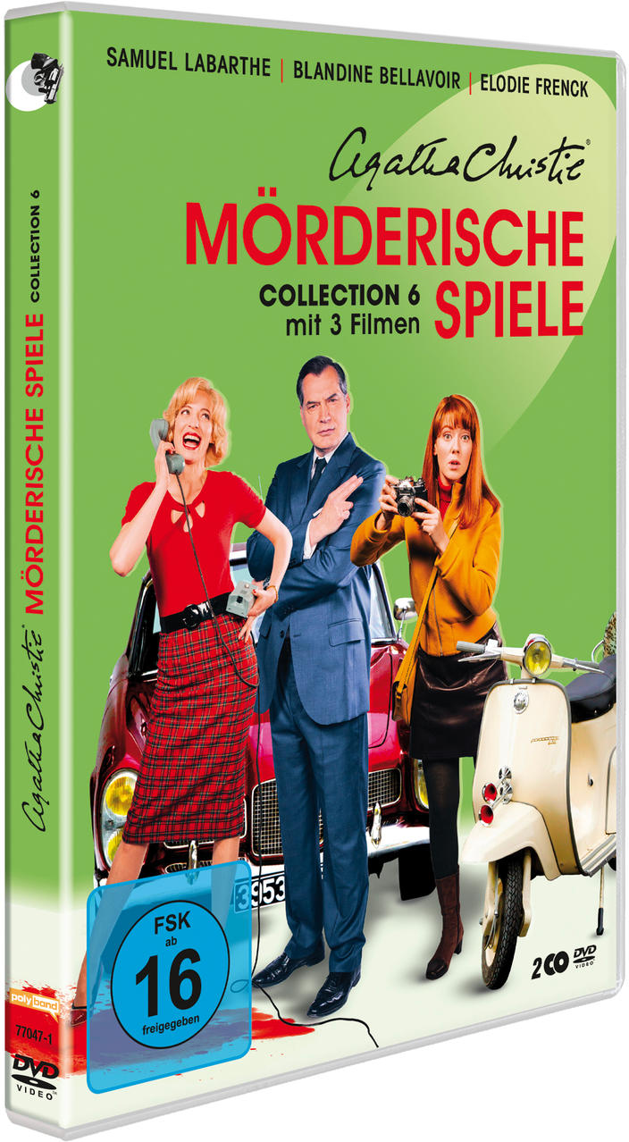 DVD-Cover, drei Personen, rotes Auto, grüner Hintergrund, deutscher Text.