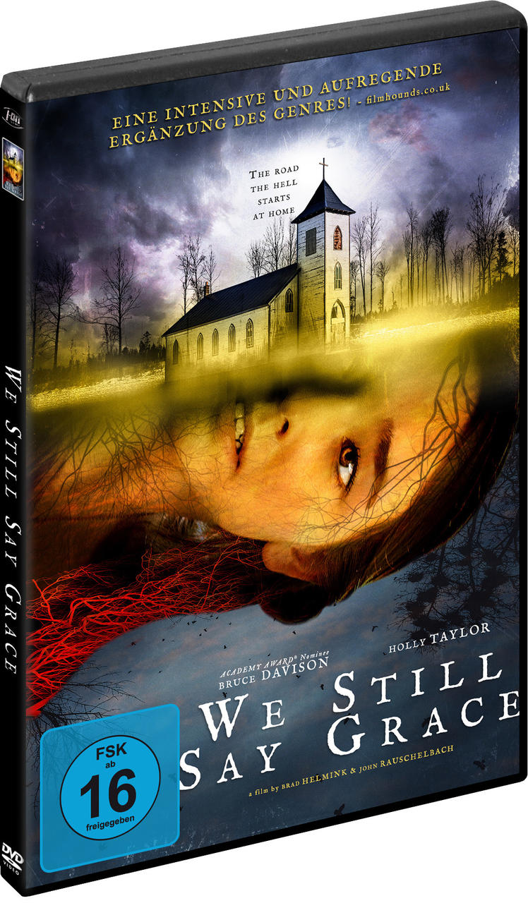 DVD-Hülle des Films We Still Say Grace. Das Cover zeigt eine Kirche und ein Frauengesicht.