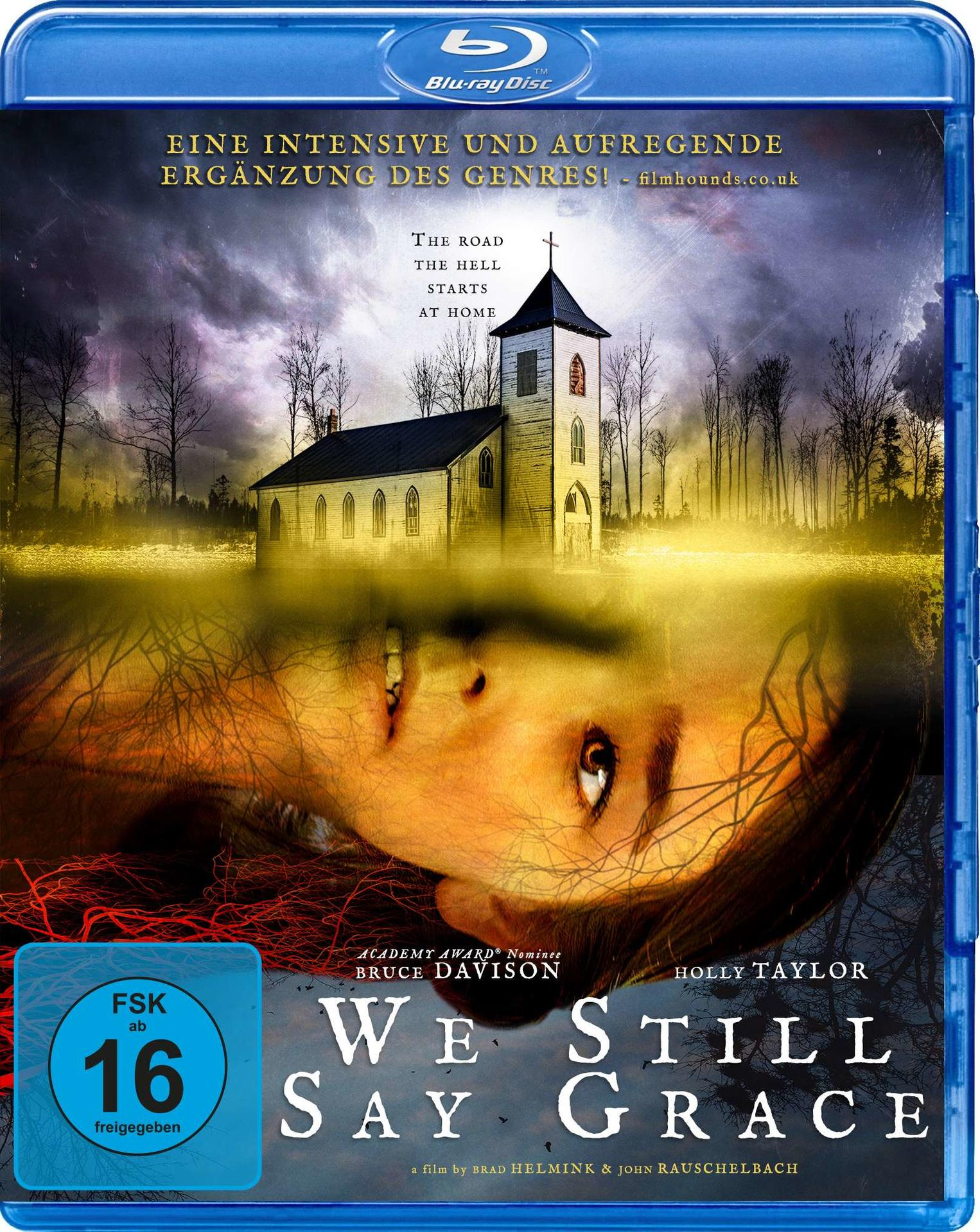 Blu-ray-Cover: Mädchen im Wasser, Kirche im Hintergrund. Titel: We Still Say Grace.