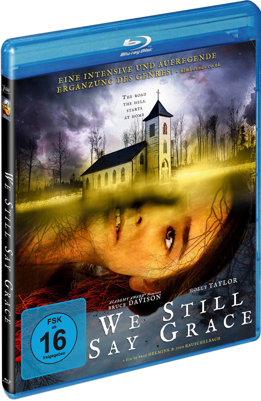 Blu-ray-Disc-Cover mit Kirche, Gesicht und Text, in blauem Case.