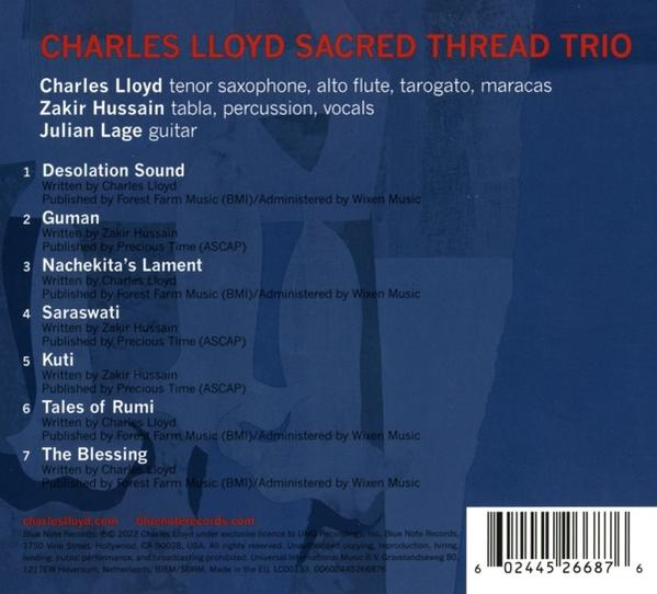 CD-Hülle hinten, Titelliste mit Songtiteln und Credits, Blue Note Records Logo, weißer Hintergrund.