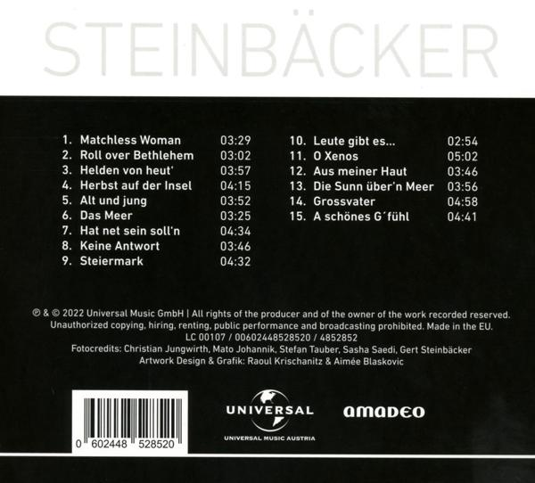 Rückseite einer CD mit Titelliste, Copyright und Credits.
