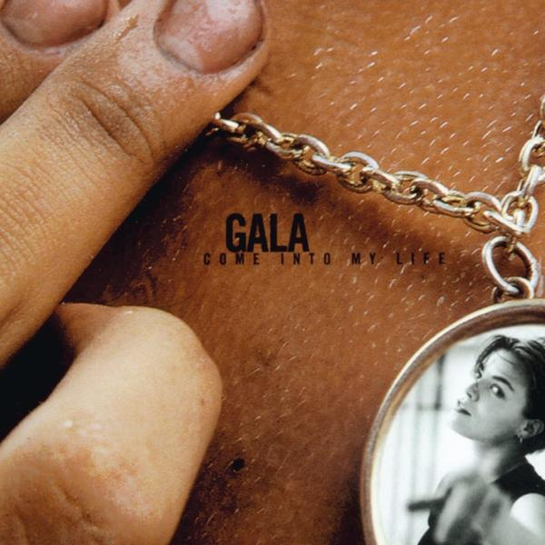 Albumhoes van Gala - Come Into My Life, close-up van een persoon met een gouden ketting.