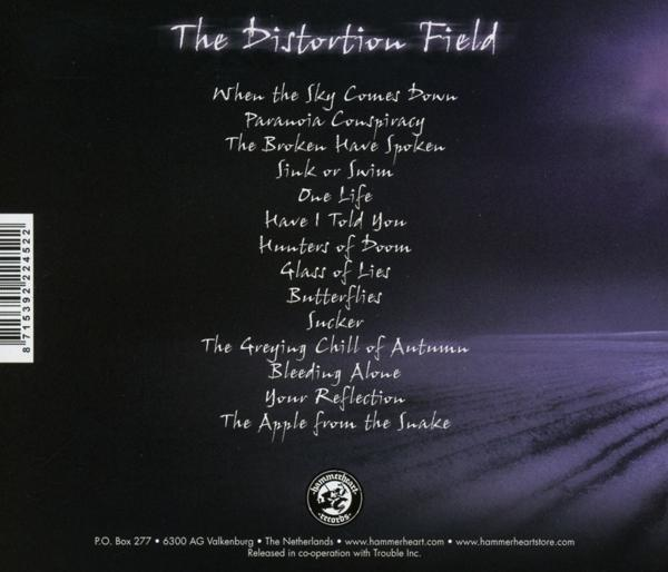 Rückseite einer CD-Hülle mit Titelliste: When the Sky Comes Down, Paranoia Conspiracy, Broken Have Spoken, etc.