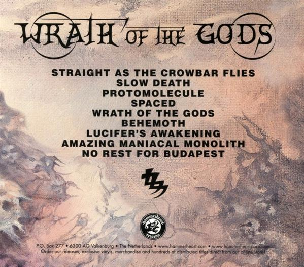 Albumcover mit Songtiteln: Straight as the Crowbar Flies, Slow Death, Wrath of the Gods.