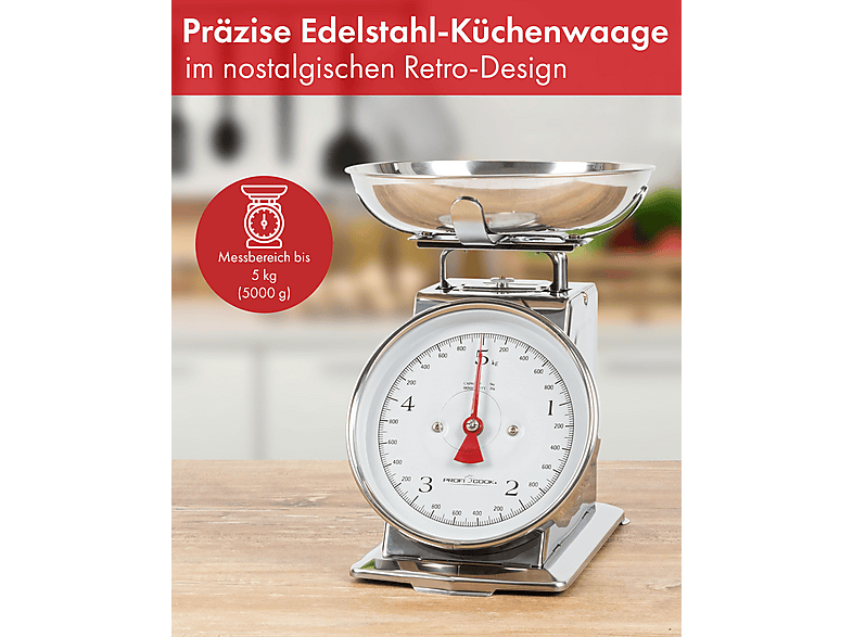 Profi Cook PC-KW 1247 Retro-Küchenwaage (Max. Tragkraft: 5 kg) — Foto 2 von 5
