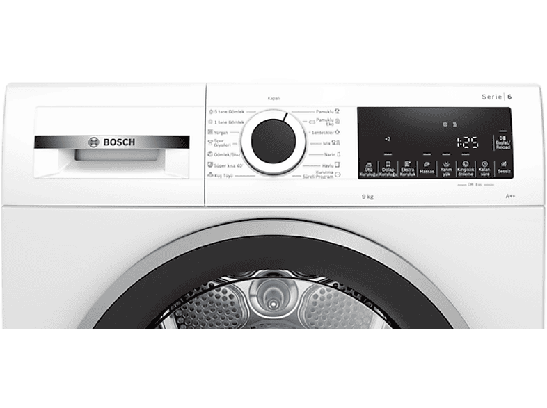 BOSCH WQG241A0TR 9 Kg Isı Pompalı Kurutma Makinesi Beyaz_2