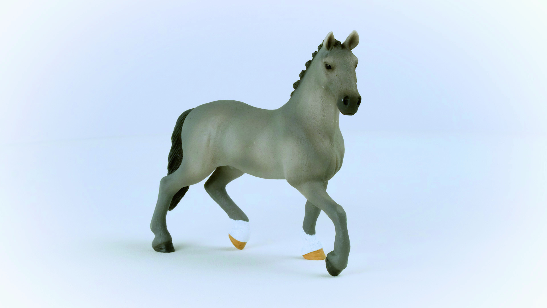 SCHLEICH 13956 de Francais Cheval Hengst Grau Selle Spielfigur