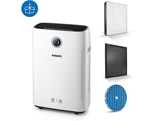 PHILIPS AC2729/10 2 en 1 - Purificateur et humidificateur d'air (65 m², Blanc)