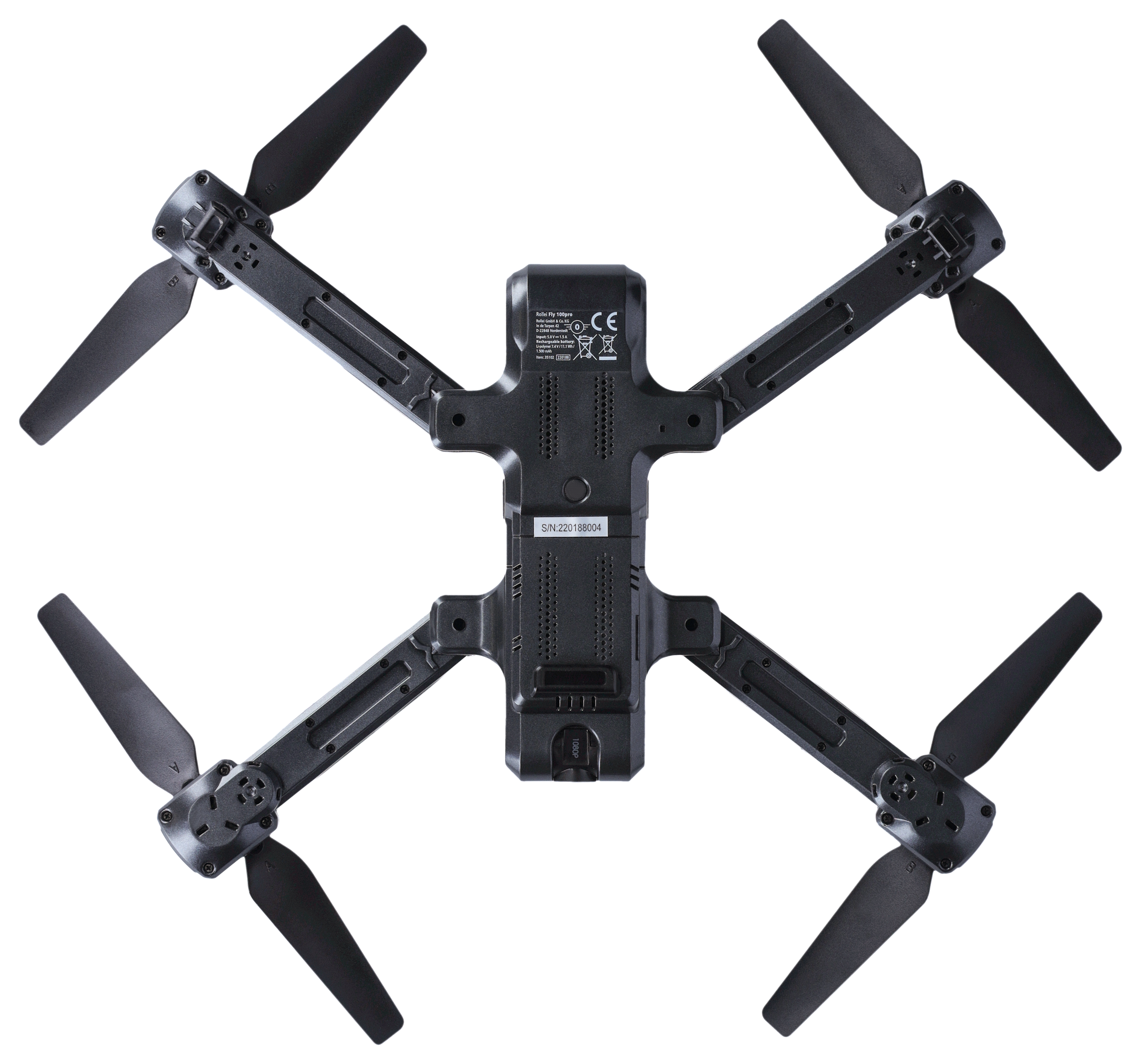 ROLLEI Fly 100Pro faltbare Drohne mit GPS, Schwarz