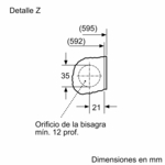 Dibujo detallado de una forma pequeña y redondeada con dimensiones en mm. Texto en español.