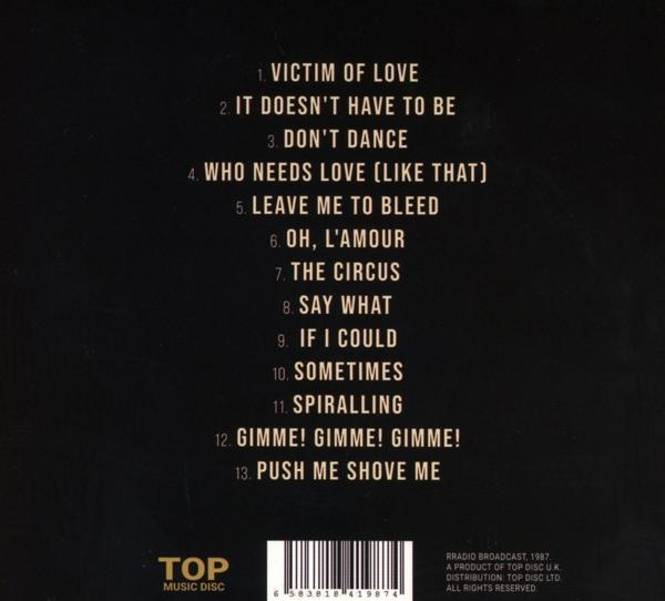 Rückseite einer CD mit Trackliste.
