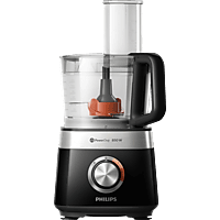 PHILIPS HR7510/10 Viva Collection Küchenmaschine Schwarz (Rührschüsselkapazität: 2,1 Liter, 800 Watt)