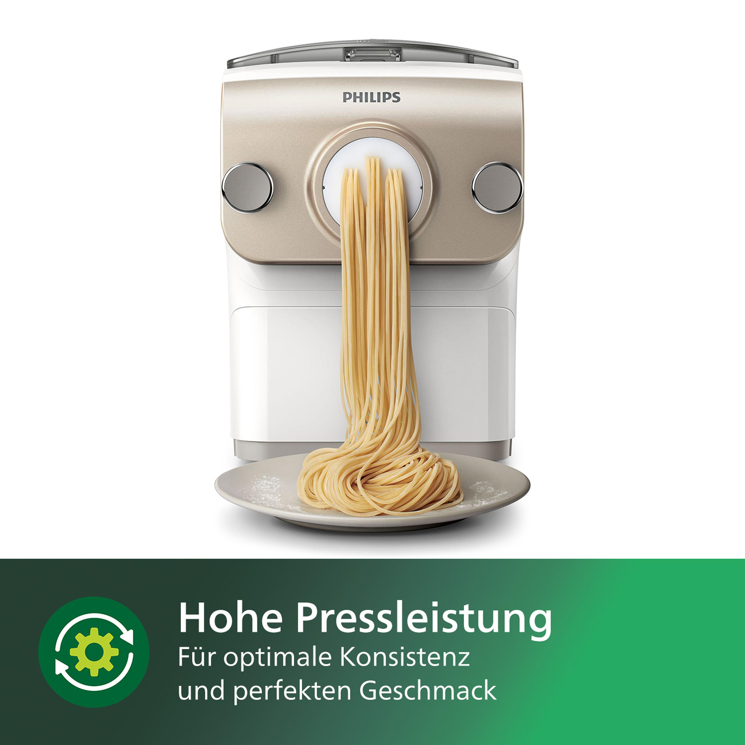 PHILIPS HR2381/05 Avance 6 Aufsätze, Nudelmaschine Weiß/Champagner