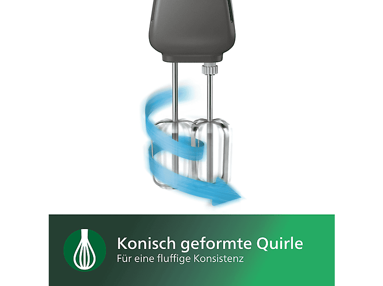Thumbnail - PHILIPS HR3741/00 Viva Collection 5 Stufen mit Turbofunktion, Handmixer Weiß/Kaschmirgrau (450 Watt)