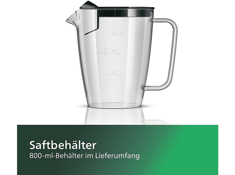 Thumbnail - PHILIPS HR1856/70 Viva Collection 0.8L, QuickClean, XL-Einfüllöffnung, Entsafter 800 Watt, Schwarz