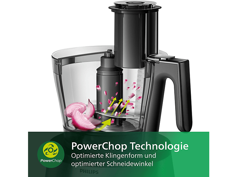 Thumbnail - PHILIPS HR7778/00 7000 Series 14 Zubehörteile, 12 Stufen, Kompaktküchenmaschine Schwarz/Silber (Rührschüsselkapazität: 3...