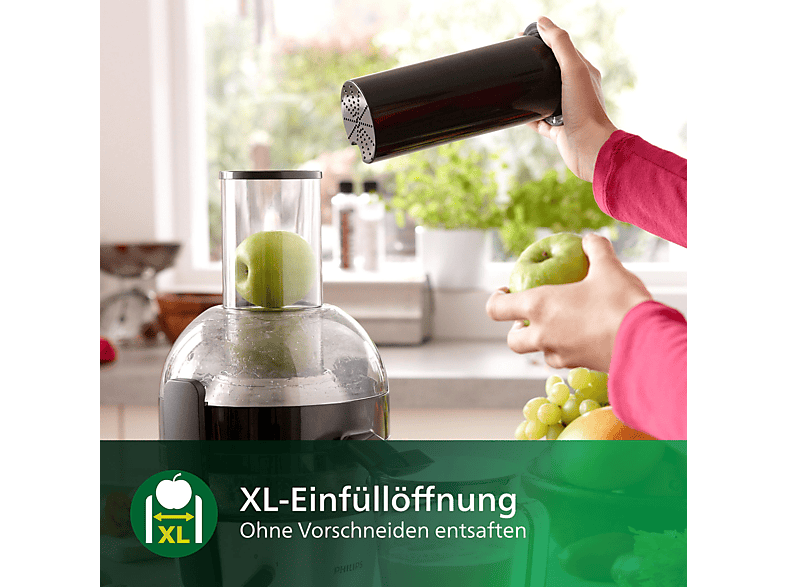 Thumbnail - PHILIPS HR1856/70 Viva Collection 0.8L, QuickClean, XL-Einfüllöffnung, Entsafter 800 Watt, Schwarz