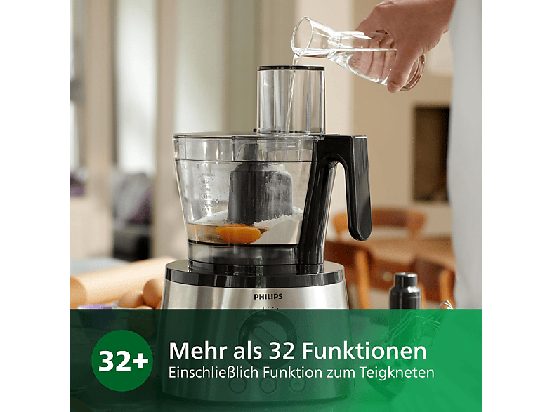 Thumbnail - PHILIPS HR7778/00 7000 Series 14 Zubehörteile, 12 Stufen, Kompaktküchenmaschine Schwarz/Silber (Rührschüsselkapazität: 3...