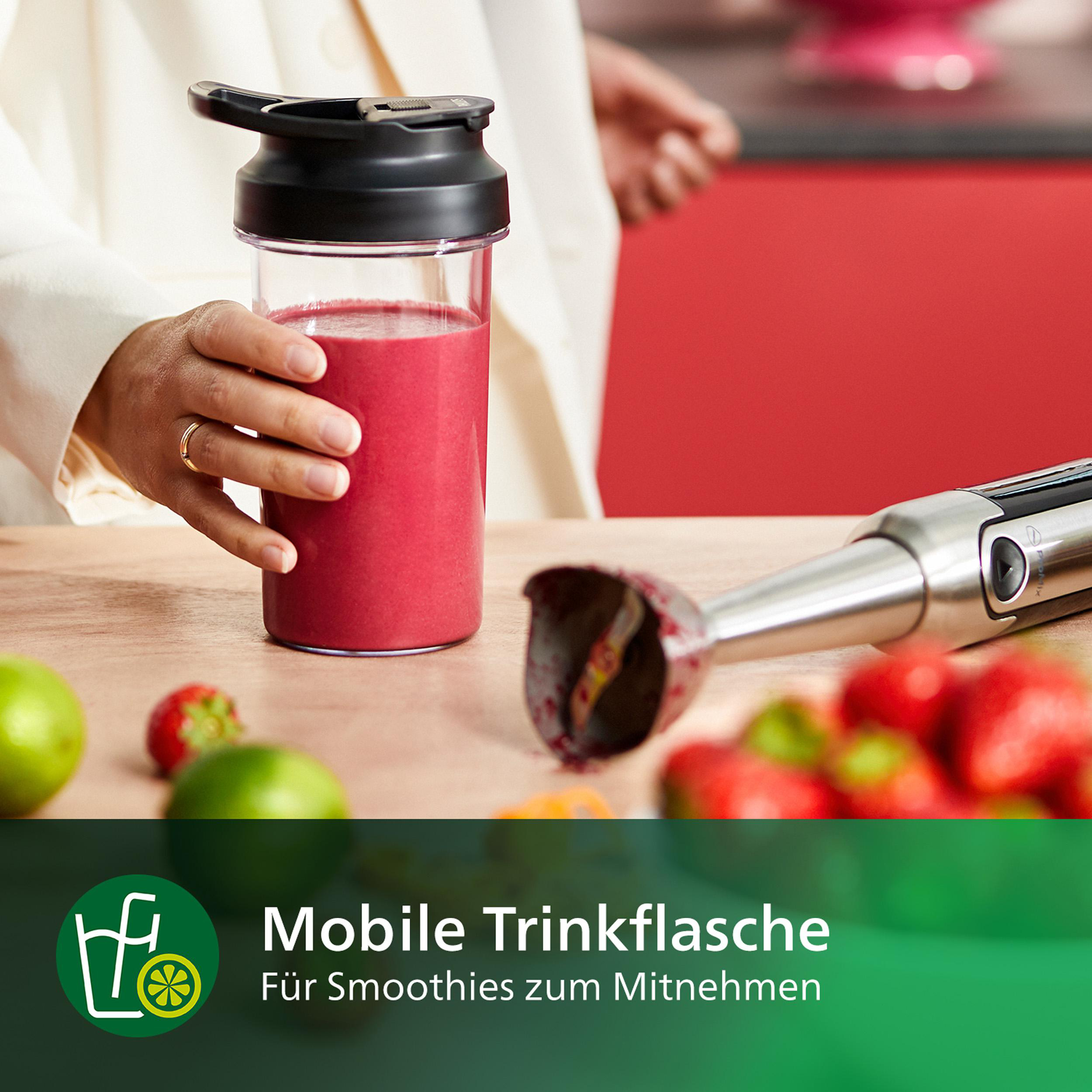 PHILIPS HR2657/90 Viva Collection Edelstahlklinge, variable Geschwindigkeit, Stabmixer Schwarz/Edelstahl (800 Watt, Zerkleinerer 1 Liter, Mixbecher 0.7 l)