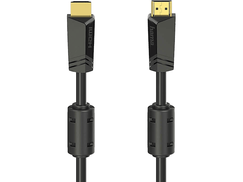 HAMA HM.205010 HS Ethernet Altın Uç 4K 15m HDMI Kablo Siyah