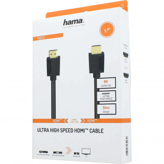 HDMI kablosunun beyaz kutusu, kablo görünür durumda.