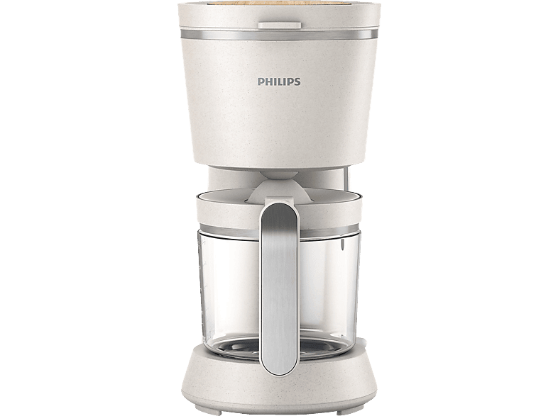PHILIPS HD5120/00 Serie 5000 Eco Conscious Edition mit Glaskanne, 1,2 Liter, 1000 Watt, Kaffeemaschine Seidenweiß matt