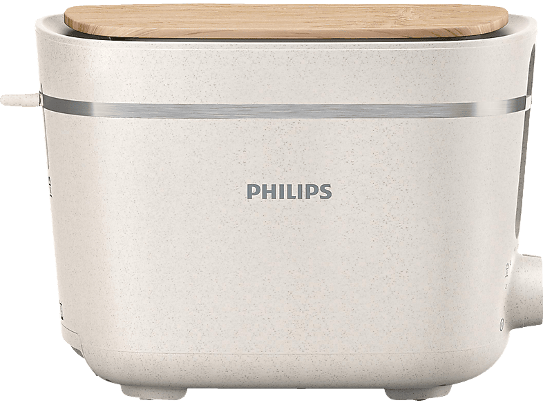 PHILIPS HD2640/10 Serie 5000 Schlitze: (830 Stufen, Toaster 2) Edition Krümelschublade, Brötchenaufsatz Eco Watt, matt Seidenweiß Conscious 8