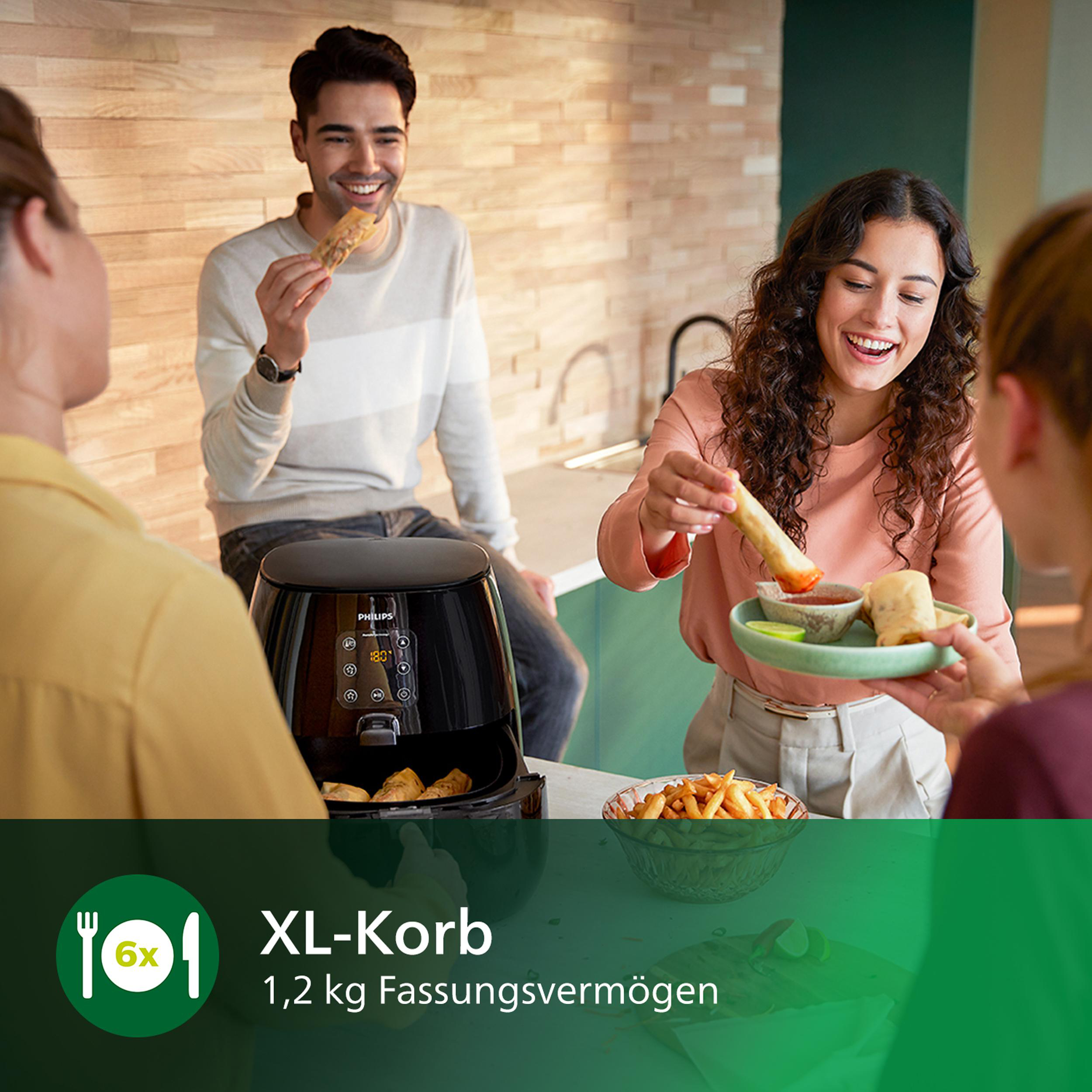 PHILIPS HD9260/90 Airfryer XL Essential Heißluftfritteuse 1900 Watt Deep Black