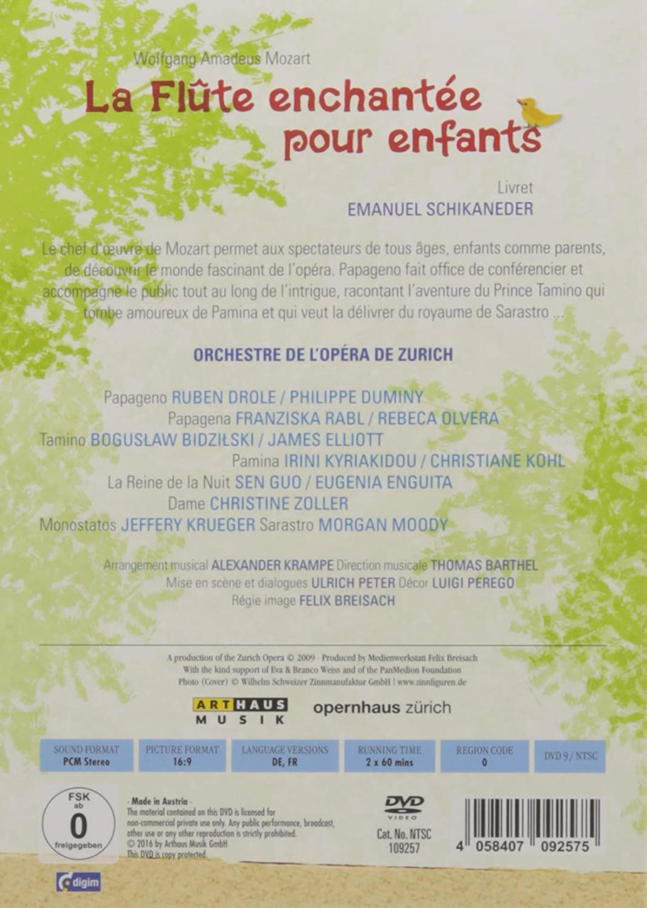 La Flûte enchantée pour enfants DVD